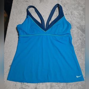 Nike size 12 Blue Racerback Tankini Top